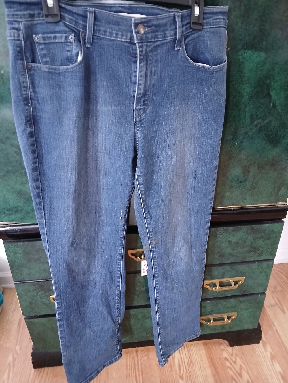 Levi’s 505 Jeans Womens 12 Blue Dark Wash Straight Leg Denim